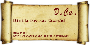 Dimitrievics Csanád névjegykártya