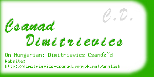 csanad dimitrievics business card